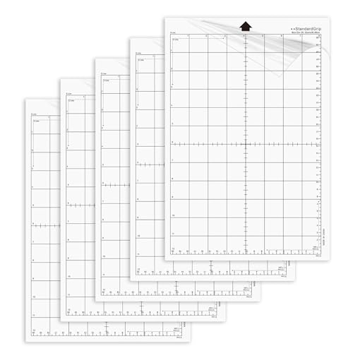 5 Stück Silhouette Matte, Ersatz Schneidematte Cricut Selbstklebend Matte Plotter Zubehör Standard Griff Transparente 30,5 X 20,3 cm von TFLPUO