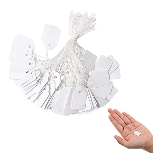 500 Stück Schmuck Preisschilder, Preisetiketten mit Schnur Befestigt, Markierungsetiketten, Hängeetiketten, Display-Etiketten Weiß 23x13mm 500 Stück Schmuck Preisschilder, Preisetiketten mit Schnur Befestigt, Markierungsetiketten, Hängeetiketten, Display-Etiketten Weiß 23x13mm von TFSYLISA