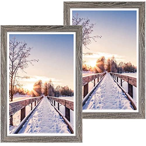 TFlower 2er Set Bilderrahmen Fotorahmen 9 x 13 cm Holz-Rahmen mit bruchsicherem Acrylglas, ideal für Tabelle und Wand Dekoration in Rustikales Grau TFlower 2er Set Bilderrahmen Fotorahmen 9 x 13 cm Holz-Rahmen mit bruchsicherem Acrylglas, ideal für Tabelle und Wand Dekoration in Rustikales Grau von TFlower