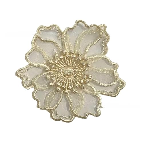 TGBYHU 10/20 Stück 3-D-Spitze, kleine Blume, zum Aufnähen, zum Aufbügeln, bestickte Applikation, chinesisches Aufnäher, Aufnäher für Kleidung von TGBYHU