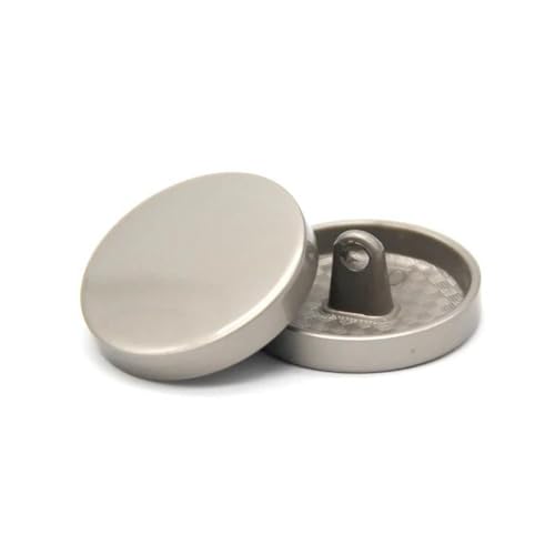 Knöpfe zum Nähen, Metallknöpfe for Nähen, Basteln, Stricken, mehrfarbig, 10–25 mm, 64 Stück(Dark White,23mm 8Pcs) von TGDGFKIAS