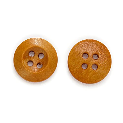Knöpfe zum Nähen, Runde Holzknöpfe mit 4 Löchern, mehrfarbig, mehrere Größen, Packung mit 30–50 Stück(Begie,12.5mm 50Pcs) von TGDGFKIAS