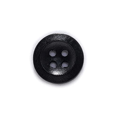 Knöpfe zum Nähen, Runde Holzknöpfe mit 4 Löchern, mehrfarbig, mehrere Größen, Packung mit 30–50 Stück(Black,23mm 30Pcs) von TGDGFKIAS