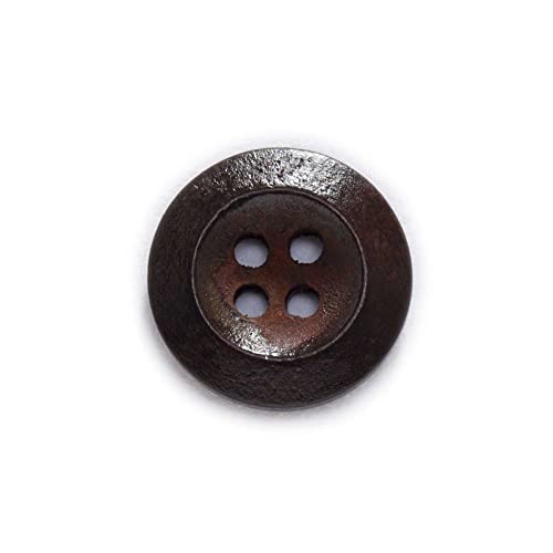 Knöpfe zum Nähen, Runde Holzknöpfe mit 4 Löchern, mehrfarbig, mehrere Größen, Packung mit 30–50 Stück(Bruin,12.5mm 50Pcs) von TGDGFKIAS