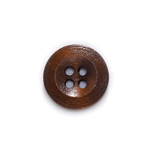 Knöpfe zum Nähen, Runde Holzknöpfe mit 4 Löchern, mehrfarbig, mehrere Größen, Packung mit 30–50 Stück(Coffee,18mm 50Pcs) von TGDGFKIAS