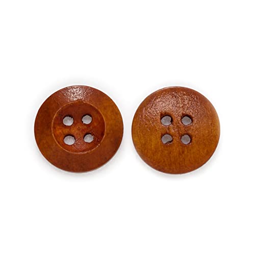 Knöpfe zum Nähen, Runde Holzknöpfe mit 4 Löchern, mehrfarbig, mehrere Größen, Packung mit 30–50 Stück(Light Coffee,12.5mm 50Pcs) von TGDGFKIAS