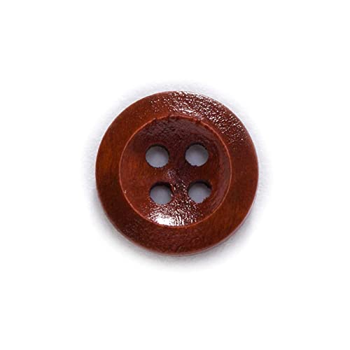 Knöpfe zum Nähen, Runde Holzknöpfe mit 4 Löchern, mehrfarbig, mehrere Größen, Packung mit 30–50 Stück(Red Coffee,12.5mm 50Pcs) von TGDGFKIAS