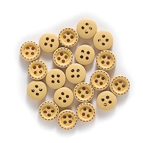 Knöpfe zum Nähen, Runde Holzknöpfe mit gepunkteter Linie, 4 Löcher, 100 Stück, mehrfarbig, mehrere Größen(Type 10) von TGDGFKIAS
