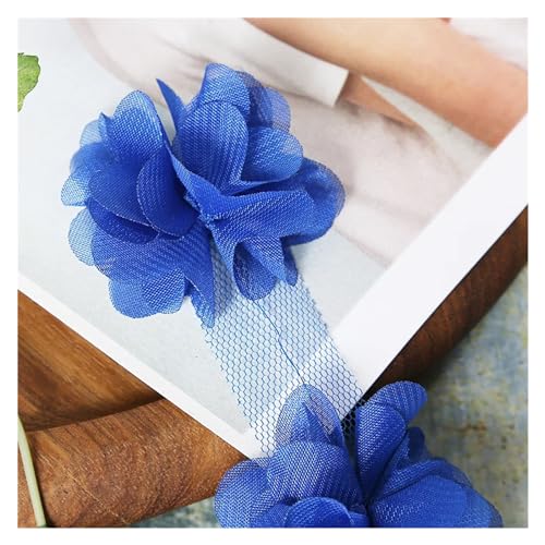 Spitz-Aufkleber, Chiffon-Blumen-Spitzen-Applikation, Aufnäher, 24 Farben, 24 Stück, 2 Yards(Blue3) von TGDGFKIAS