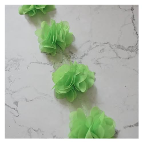 Spitz-Aufkleber, Chiffon-Blumen-Spitzen-Applikation, Aufnäher, 24 Farben, 24 Stück, 2 Yards(Fruit Green) von TGDGFKIAS