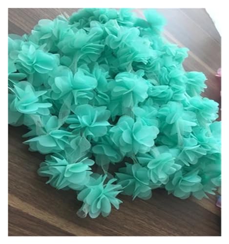 Spitz-Aufkleber, Chiffon-Blumen-Spitzen-Applikation, Aufnäher, 24 Farben, 24 Stück, 2 Yards(Green) von TGDGFKIAS