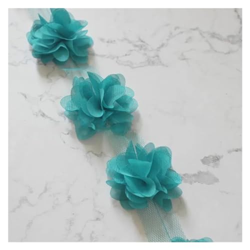 Spitz-Aufkleber, Chiffon-Blumen-Spitzen-Applikation, Aufnäher, 24 Farben, 24 Stück, 2 Yards(L-green) von TGDGFKIAS