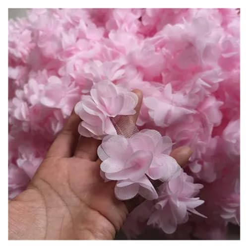 Spitz-Aufkleber, Chiffon-Blumen-Spitzen-Applikation, Aufnäher, 24 Farben, 24 Stück, 2 Yards(Light Pink) von TGDGFKIAS