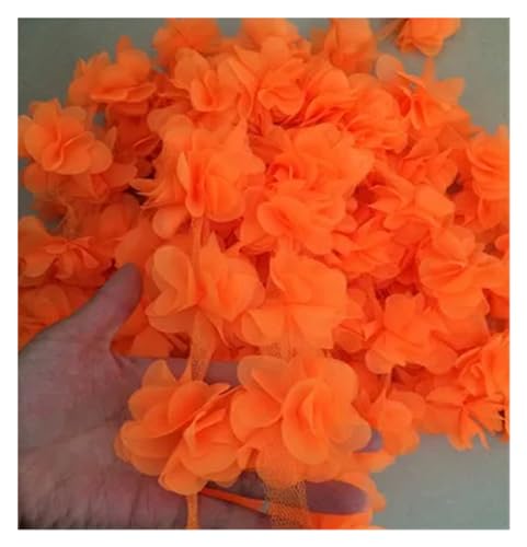 Spitz-Aufkleber, Chiffon-Blumen-Spitzen-Applikation, Aufnäher, 24 Farben, 24 Stück, 2 Yards(Oranje) von TGDGFKIAS
