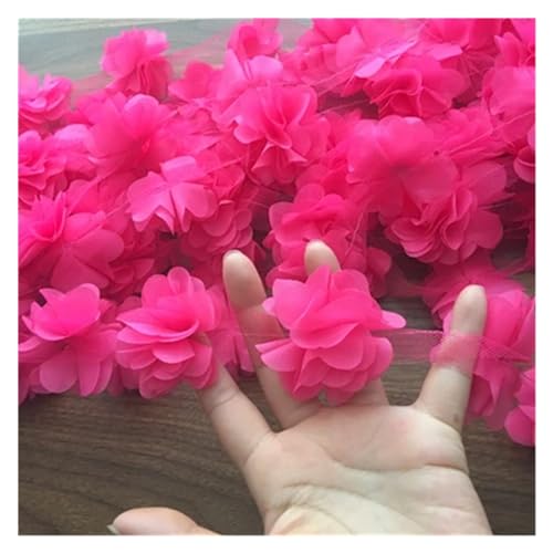 Spitz-Aufkleber, Chiffon-Blumen-Spitzen-Applikation, Aufnäher, 24 Farben, 24 Stück, 2 Yards(Rose) von TGDGFKIAS