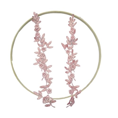 Spitz-Aufkleber, Polyester-Stickerei-Blumen-Spitze-Applikations-Flecken Multicolor 29x7cm Packung mit 2(Color-d) von TGDGFKIAS