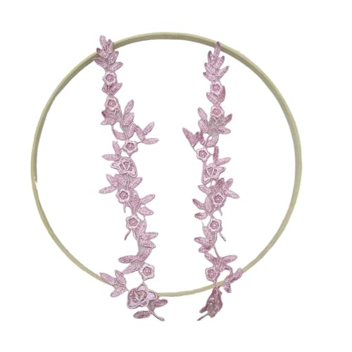 Spitz-Aufkleber, Polyester-Stickerei-Blumen-Spitze-Applikations-Flecken Multicolor 29x7cm Packung mit 2(Color-e) von TGDGFKIAS