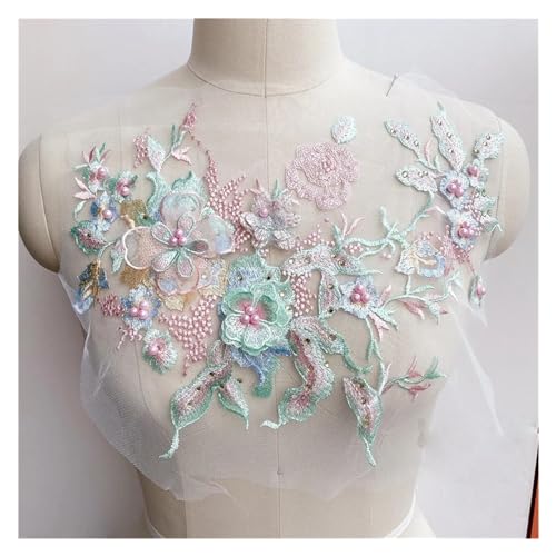 Spitz-Aufkleber, Spitze und Chiffon Stickerei Applikation Patches aufnähen for Kleidung Kleid Handwerk Multicolor(Style10) von TGDGFKIAS