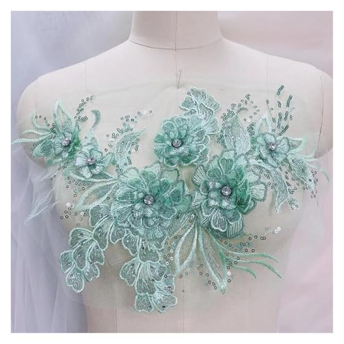Spitz-Aufkleber, Spitze und Chiffon Stickerei Applikation Patches aufnähen for Kleidung Kleid Handwerk Multicolor(Style11) von TGDGFKIAS