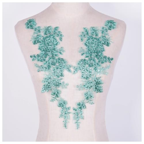 Spitz-Aufkleber, Spitze und Chiffon Stickerei Applikation Patches aufnähen for Kleidung Kleid Handwerk Multicolor(Style4) von TGDGFKIAS