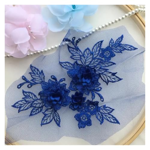 Spitz-Aufkleber, Spitzenapplikation 15x19cm Polyester Mehrfarbig(Blu) von TGDGFKIAS