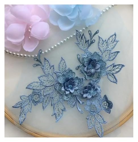 Spitz-Aufkleber, Spitzenapplikation 15x19cm Polyester Mehrfarbig(Dark Blue) von TGDGFKIAS