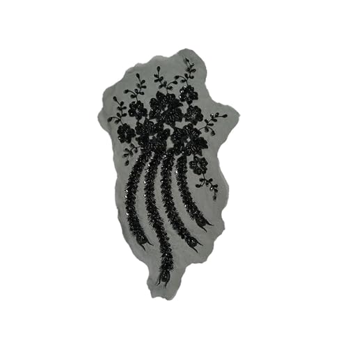 Spitz-Aufkleber, Spitzenapplikation Blumenaufnäher Pailletten Perlenstickerei ausgehöhlt for DIY Nähen 3 Stile(Style 3292) von TGDGFKIAS