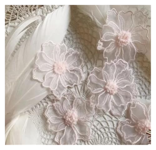Spitz-Aufkleber, Spitzenapplikationen, 5 Stück, mehrfarbig, 6 cm, for DIY, Basteln, Hochzeit, Dekoration(Roze) von TGDGFKIAS