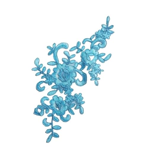 Spitz-Aufkleber, Spitzenapplikationen, 6 Stück, mehrfarbig, 22,5 x 12 cm, for Hochzeiten, DIY(Lake Blue) von TGDGFKIAS