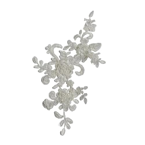 Spitz-Aufkleber, Spitzenapplikationen, 6 Stück, mehrfarbig, 22,5 x 12 cm, for Hochzeiten, DIY(Light Champagne) von TGDGFKIAS