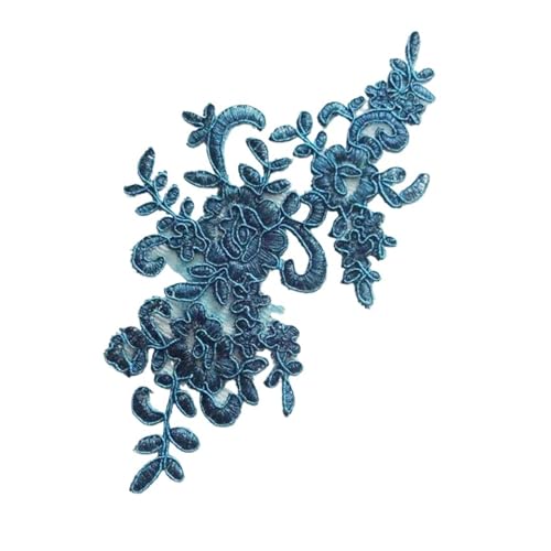Spitz-Aufkleber, Spitzenapplikationen, 6 Stück, mehrfarbig, 22,5 x 12 cm, for Hochzeiten, DIY(Peacock Blue) von TGDGFKIAS