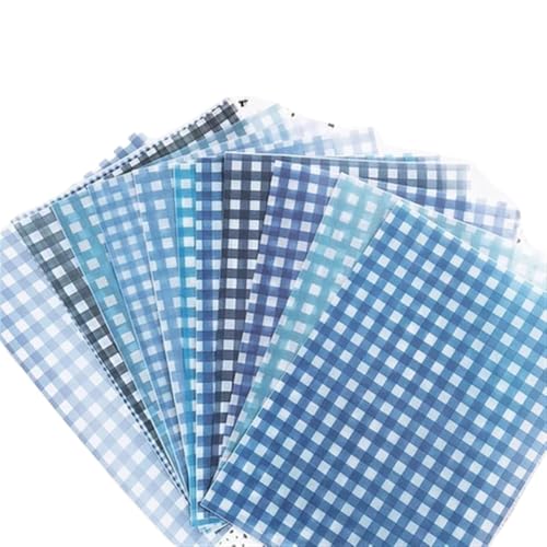 TGDGFKIAS Gefaltete Pergamentjacke, 12 teile/satz Farbe Grid Dot BasicPattern Pack for Scrapbooking Glücklich Planer Karte Machen Junk Journal Projekt(Blu) von TGDGFKIAS