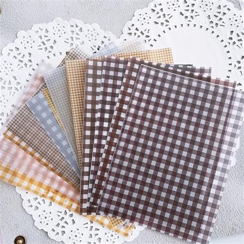 TGDGFKIAS Gefaltete Pergamentjacke, 12 teile/satz Farbe Grid Dot BasicPattern Pack for Scrapbooking Glücklich Planer Karte Machen Junk Journal Projekt(Bruin) von TGDGFKIAS
