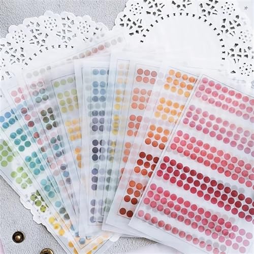 TGDGFKIAS Gefaltete Pergamentjacke, 12 teile/satz Farbe Grid Dot BasicPattern Pack for Scrapbooking Glücklich Planer Karte Machen Junk Journal Projekt(Dot) von TGDGFKIAS