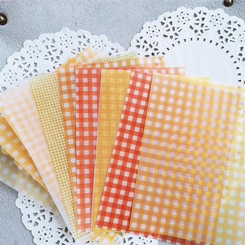 TGDGFKIAS Gefaltete Pergamentjacke, 12 teile/satz Farbe Grid Dot BasicPattern Pack for Scrapbooking Glücklich Planer Karte Machen Junk Journal Projekt(Giallo) von TGDGFKIAS