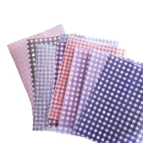 TGDGFKIAS Gefaltete Pergamentjacke, 12 teile/satz Farbe Grid Dot BasicPattern Pack for Scrapbooking Glücklich Planer Karte Machen Junk Journal Projekt(Purple) von TGDGFKIAS