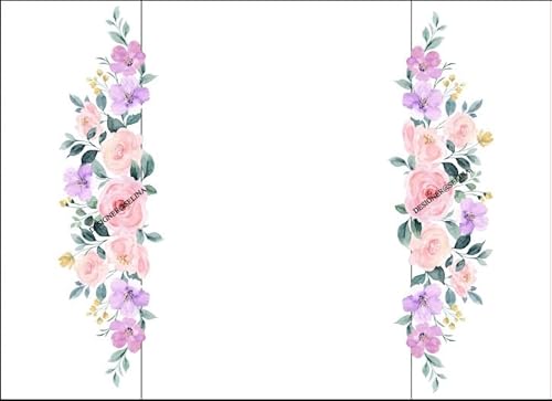 TGDGFKIAS Gefaltete Pergamentjacke, 50 Stück Blumen-Einladungskarten mit glitzerndem Anhänger und Umschlag, Pergamenthülle, bedruckbare Karten(Flower 07,Print Full Set) von TGDGFKIAS