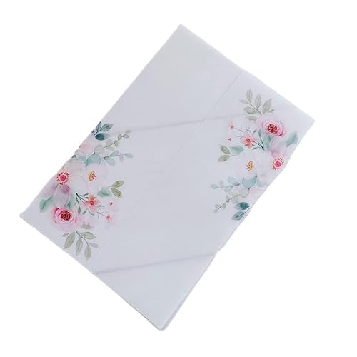 TGDGFKIAS Gefaltete Pergamentjacke, 50 Stück Blumen-Einladungskarten mit glitzerndem Anhänger und Umschlag, Pergamenthülle, bedruckbare Kartenhüllen(Flower 04,Print Full Set) von TGDGFKIAS
