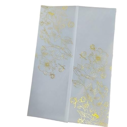 TGDGFKIAS Gefaltete Pergamentjacke, 50 stücke Schöne Rose Design Einladung Karte Ärmeln Pergament Jacke Hochzeit Einladung Karte Tasche Pergament CoverJackets(Gold Foil) von TGDGFKIAS