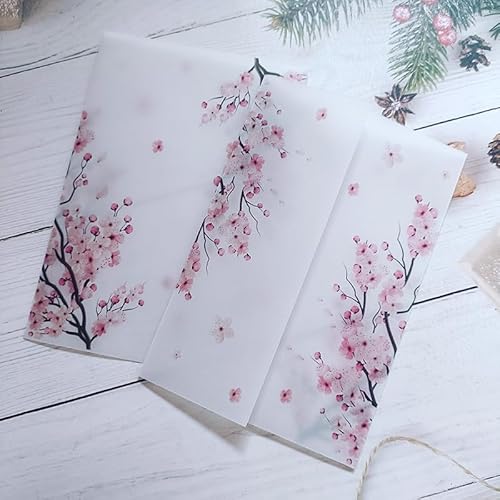 TGDGFKIAS Gefaltete Pergamentjacke, 50 teile/los Kirsche Hochzeit Einladungen Karte Abdeckung DIY SemiQuinceanera Einladen Jacke Jacken(Pink Flower) von TGDGFKIAS