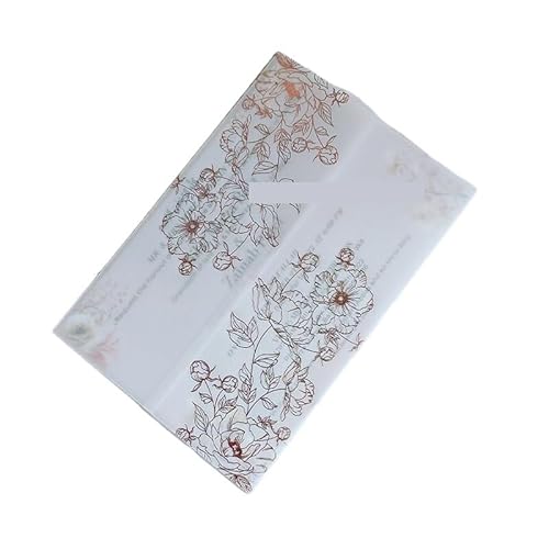 TGDGFKIAS Gefaltete Pergamentjacke, 50 teile/los Pergament Floral Weiß Hochzeit Einladung Karte Abdeckung Süße 15 Lädt Jacke(Rose Gold Flower) von TGDGFKIAS