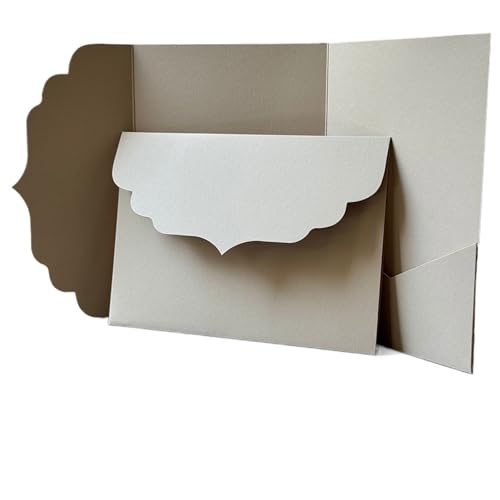 TGDGFKIAS Hochzeits-Einladungen, Blanko-Hochzeitseinladungen for Selbermachen mit Umschlägen, Pocketfold, mehrfarbig, 40 Stück(Beige) von TGDGFKIAS
