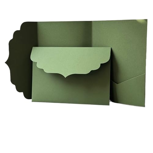 TGDGFKIAS Hochzeits-Einladungen, Blanko-Hochzeitseinladungen for Selbermachen mit Umschlägen, Pocketfold, mehrfarbig, 40 Stück(Green) von TGDGFKIAS