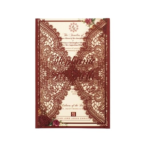TGDGFKIAS Hochzeits-Einladungen, Hochzeitseinladungen mit Klappfalz und Umschlägen, Mehrfarbig, 10 Stück(Color 03) von TGDGFKIAS