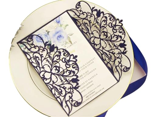 TGDGFKIAS Hochzeits-Einladungen, Hochzeitseinladungen mit Klappfalz und Umschlägen, Mehrfarbig, 10 Stück(Color 04) von TGDGFKIAS