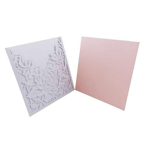 TGDGFKIAS Hochzeits-Einladungen, Hochzeitseinladungskarten mit Umschlägen, 10er-Pack, Mehrfarbig, 150 x 150 mm(Rosso) von TGDGFKIAS