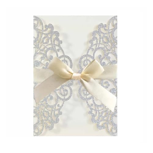 TGDGFKIAS Hochzeits-Einladungen, Hochzeitseinladungskarten mit Umschlägen, 10er-Pack, mehrfarbig(Silver) von TGDGFKIAS