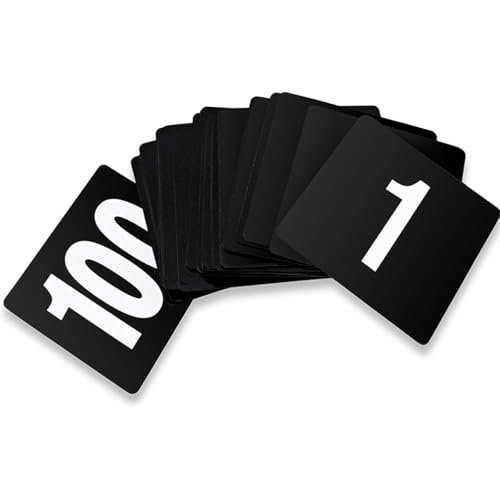 TGDGFKIAS Restaurant Nummer, Tischnummern 1-25/50/100, Kunststoff, doppelseitig, schwarz, 95 x 100 mm, 25/50/100 Stück(1-100) von TGDGFKIAS