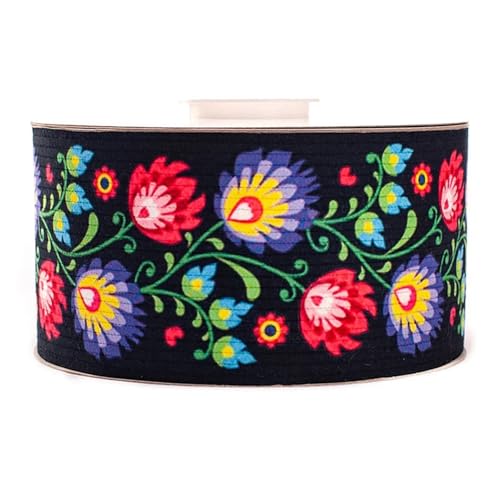 TGDGFKIAS Retro-Band, Elastisches Band mit Jacquard-Druck, 7,5 cm x 1 Yard, mehrfarbig, for Bund, Nähen, Basteln, Dekoration(1) von TGDGFKIAS
