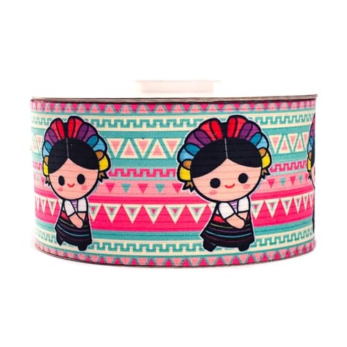 TGDGFKIAS Retro-Band, Elastisches Band mit Jacquard-Druck, 7,5 cm x 1 Yard, mehrfarbig, for Bund, Nähen, Basteln, Dekoration(2) von TGDGFKIAS